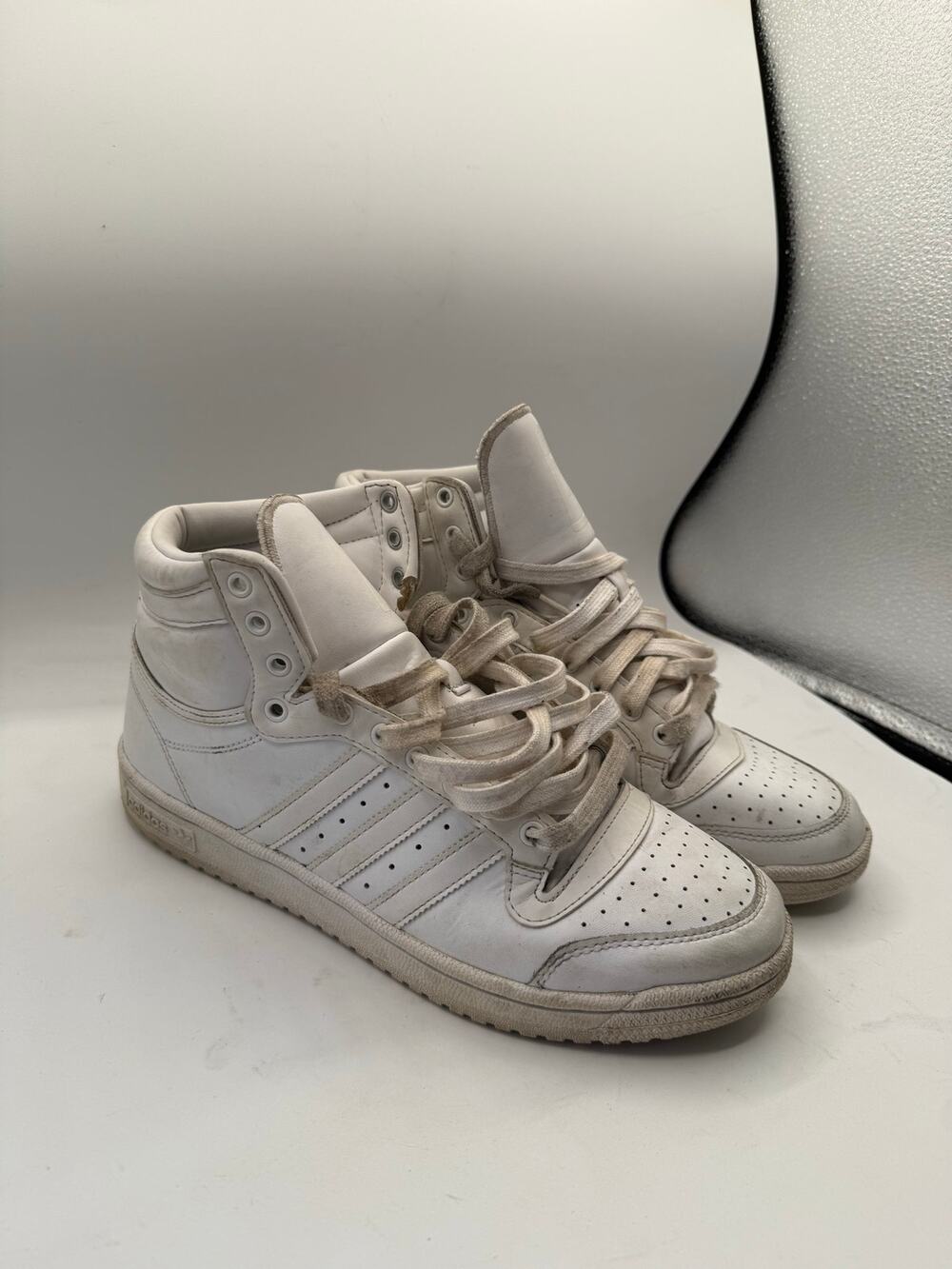Adidas Top Ten High Triple White Men Size 9.5 High Top Sneakers - Shoes FV6131